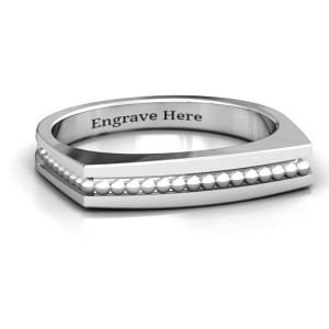 Yaffie ™ Custom Made Women Ring with Personalised Fissure and Beaded Groove Design