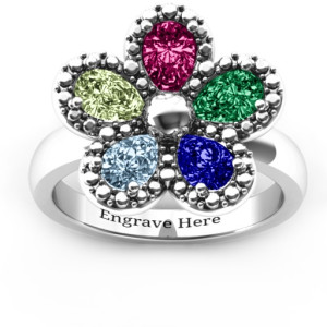 Yaffie ™ Custom-made Personalised Flower Ring