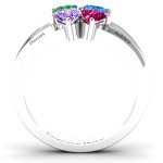 Yaffie ™ Customised Four Clover Hearts Ring with Personalization