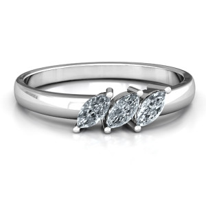 Yaffie ™ Custom Personalised Grand Marquise Trio Ring