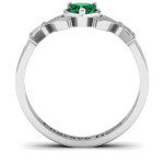 Yaffie ™ Customised Heart Stone Claddagh Ring - Crafted with Personalisation