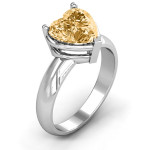 Yaffie ™ Custom-Made Double Gallery Setting Ring with Personalised Heart Stone
