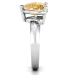 Yaffie ™ Custom-Made Double Gallery Setting Ring with Personalised Heart Stone