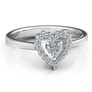 Yaffie™ Custom Heart in Heart Halo Ring for a Personalised Touch