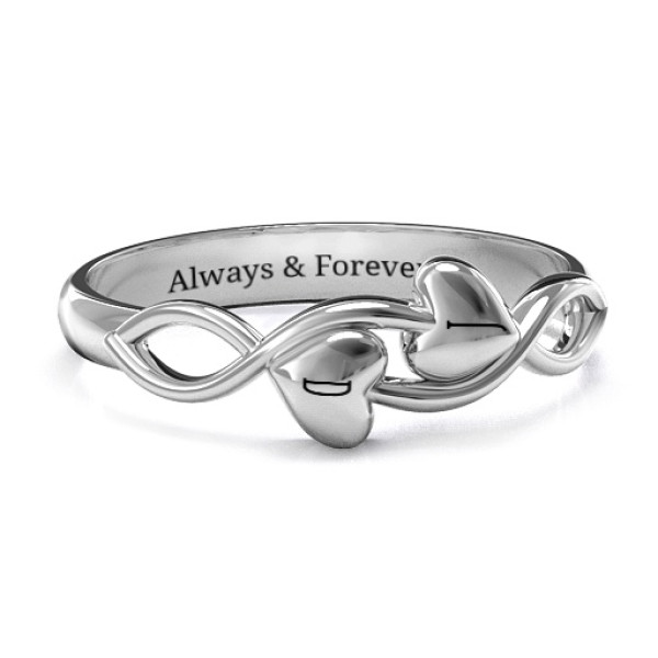 Yaffie ™ Custom-Made Personalised Heavenly Hearts Ring