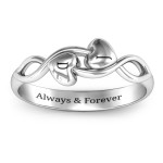 Yaffie ™ Custom-Made Personalised Heavenly Hearts Ring