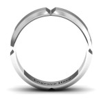 Yaffie ™ Custom Made Personalised Men Ring with Quad Bevel and Groove Design - Named Hercules
