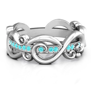 Yaffie ™ Custom-Made Personalised Infinity Ring Expressing Love Imperative