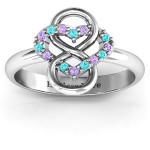 Yaffie ™ Custom Made Infinite Love Rings with Stones - Personalised for You
