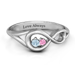 Yaffie ™ Custom-Made Personalised Infinity Love Nest Ring for a Unique and Memorable Gift