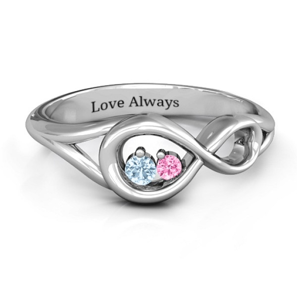 Yaffie ™ Custom-Made Personalised Infinity Love Nest Ring for a Unique and Memorable Gift