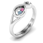 Yaffie ™ Custom-Made Personalised Infinity Love Nest Ring for a Unique and Memorable Gift