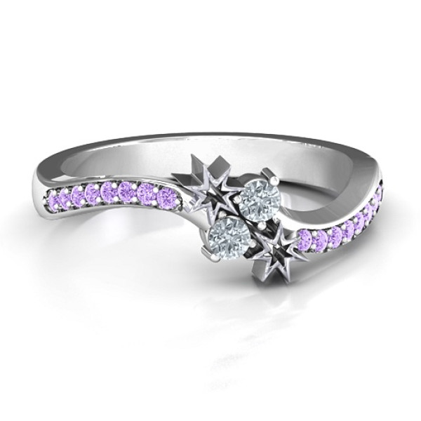 Yaffie ™ Customised Light Up My Life Ring with Accent Stones - Personalised for You