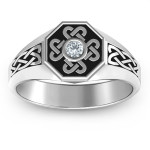 Yaffie ™ Custom Makes Personalised Celtic Knot Signet Ring for Men