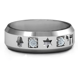 Yaffie™ Custom Personalised Judaica Ring for Men