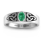 Yaffie™ Custom Men Trinity Knot Ring with Oval Stone for a Personalised Touch