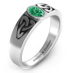 Yaffie™ Custom Men Trinity Knot Ring with Oval Stone for a Personalised Touch