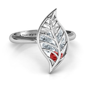 Yaffie ™ Custom Made Personalised Mint to Be Cage Leaf Ring