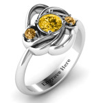 Yaffie ™ Custom-Made Personalised Love Knot Ring with Multiple Stones