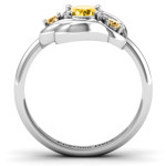 Yaffie ™ Custom-Made Personalised Love Knot Ring with Multiple Stones