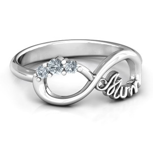 Customizable "Mum Infinite Love Ring with Gemstones" Created by Yaffie ™