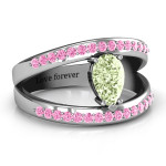Yaffie™ Custom-Made Personalised Pear Ring with Accents and Flair