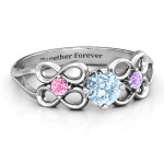 Custom Made Personalised Quad Infinity Ring with Center Stone and Dual Accent Ring by Yaffie™