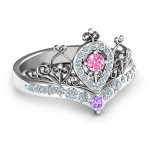 Yaffie ™ Custom-Made Personalised Tiara Ring - Queen of My Heart