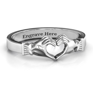 Yaffie ™ Custom Made Personalised Sculpted Hand Heart Ring