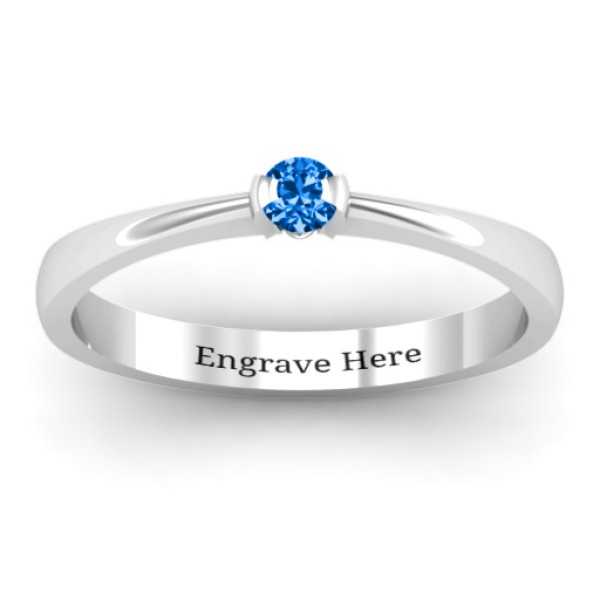 Yaffie ™ Custom Semi Bezel Set Solitaire Ring for Personalised Touch
