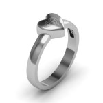 Yaffie ™ Custom Personalised Engraved Monogram Heart Ring in a Petite Size