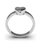 Yaffie ™ Custom Personalised Engraved Monogram Heart Ring in a Petite Size