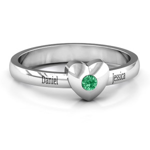 Yaffie™ Custom Made Personalised Ring with Single Gemstone Heart Design for Optimal Style and Elegance.