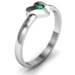 Yaffie™ Custom Made Personalised Ring with Single Gemstone Heart Design for Optimal Style and Elegance.