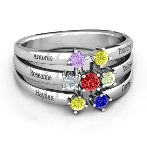 Yaffie™ Customised Spidra Round Center Ring with Personalization