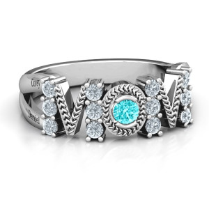 Yaffie ™ Customizable Split Shank Ring with Stone Filling, Personalised for Moms