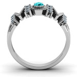 Yaffie ™ Customizable Split Shank Ring with Stone Filling, Personalised for Moms