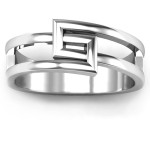 Yaffie ™ Customised Square Geometric Ring with Personalised Design