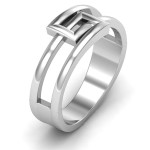 Yaffie ™ Customised Square Geometric Ring with Personalised Design
