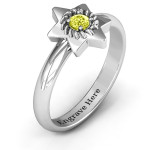 Yaffie ™ Custom-Made Star of David Ring with Stone and Roping - Personalised for You