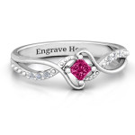 Yaffie™ Customised Princess Cut Ring with Accents - Personalised Espiral Design