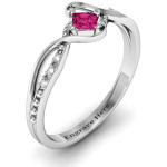 Yaffie™ Customised Princess Cut Ring with Accents - Personalised Espiral Design