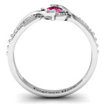 Yaffie™ Customised Princess Cut Ring with Accents - Personalised Espiral Design