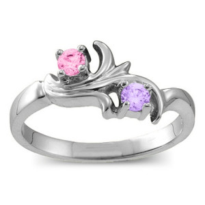 Yaffie ™ Custom Personalised Nouveau Flame Ring with 26 Gemstones for You