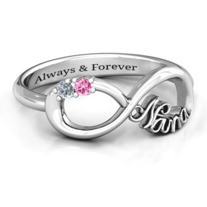 Yaffie ™ Custom-Made Personalised 210 Stone Infinity Ring for Nana