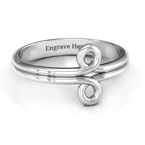 Yaffie ™ Custom Made Personalised Basket Weave Loop Ring