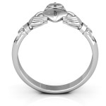 Yaffie™ Custom Personalised Celtic Claddagh Ring with Knot Design