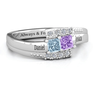 Yaffie™ Custom Double Princess Bypass Ring with Accents for Personalization