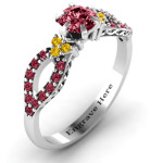 Yaffie™ Customised Split Shank Solitaire Accent Ring with Personalised Touch
