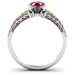 Yaffie™ Customised Split Shank Solitaire Accent Ring with Personalised Touch